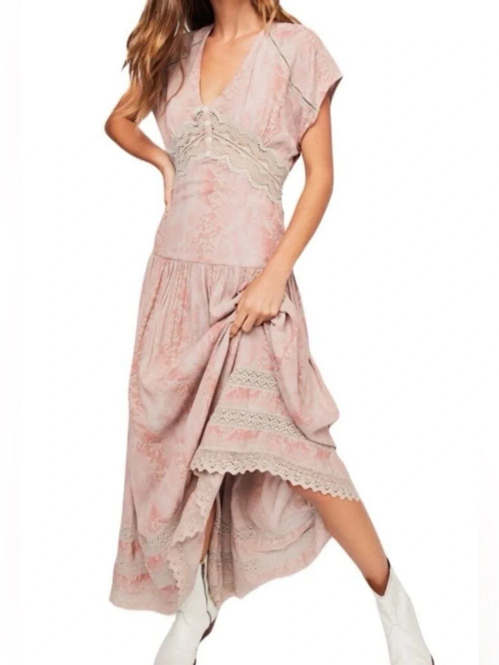 Free People Prairie Rose Maxi Dress Size 12